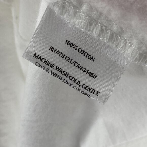 EILEEN FISHER Top L Cotton Woven Tunic Tank Smocked Square Neck Shell White - Picture 8 of 13